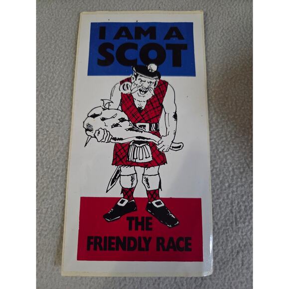 Vtg Lot 3 SCOTTISH Bumper Stickers Funny Up your Kilt Blow it out Bagpipes - Picture 2 of 7